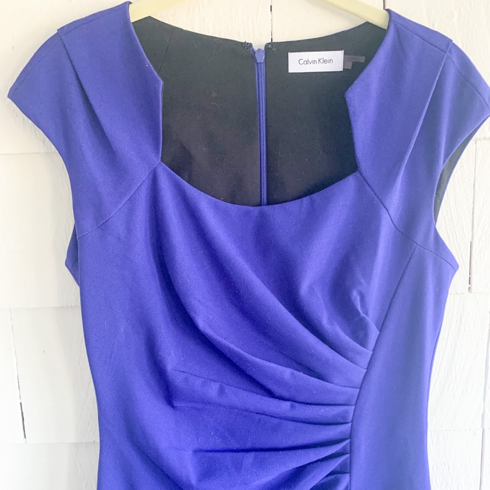 Fitted Royal Blue Calvin Klein Work Dress